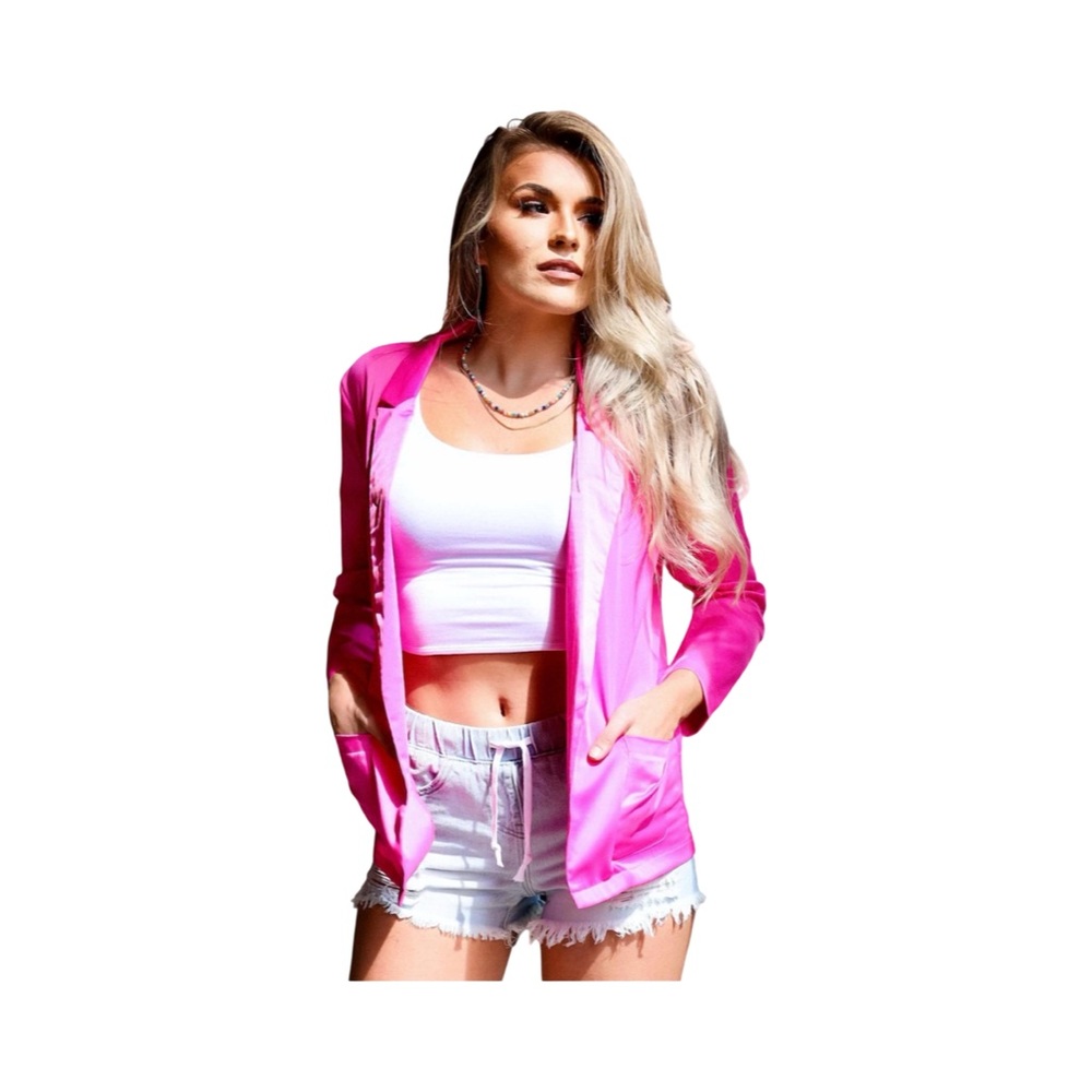 Glam Hot Pink Blazer Jacket - Picture 8 of 10